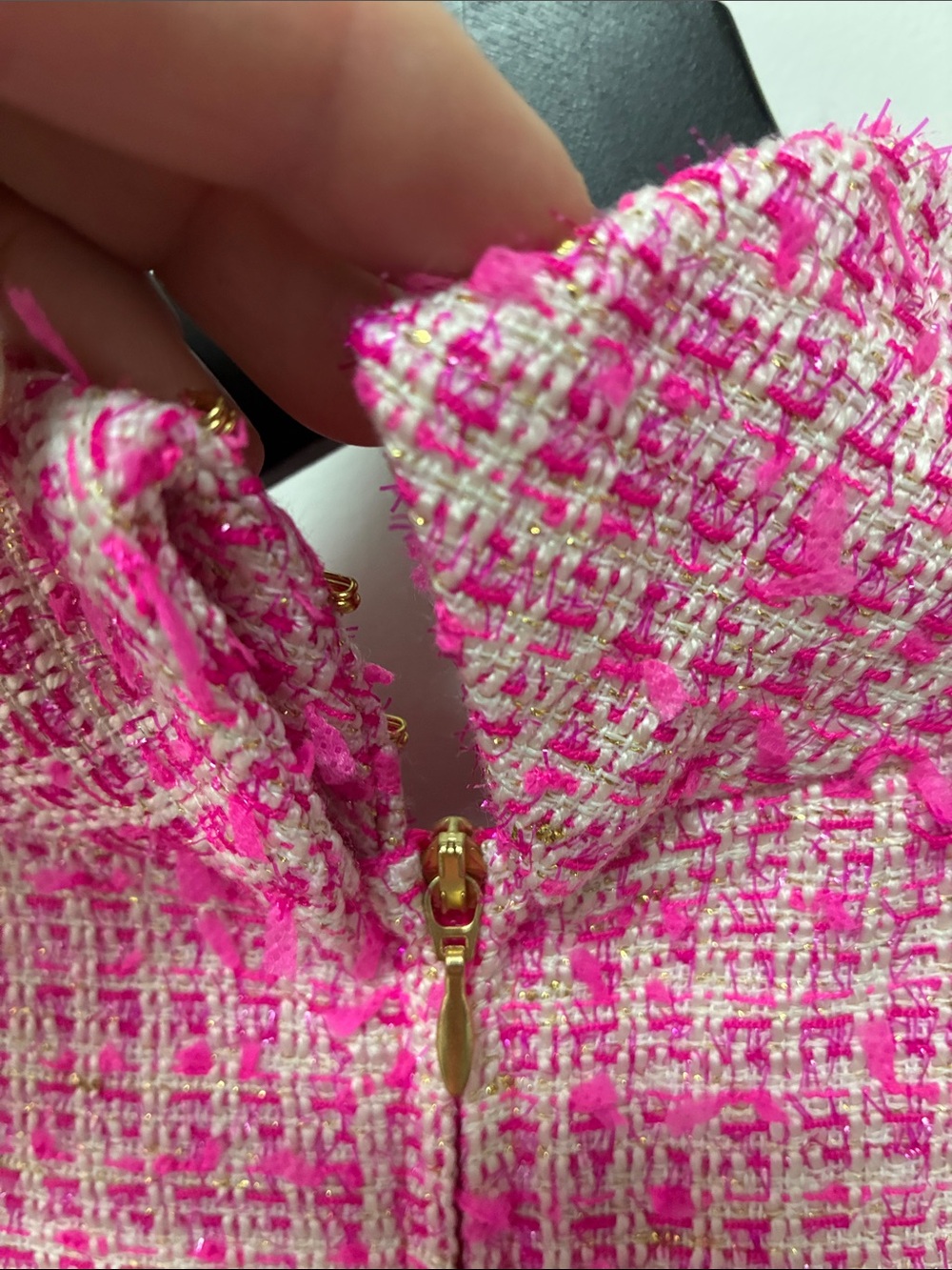 Lilly Pulitzer NWT Pink Tweed Short Sleeve Shift Dress - Picture 6 of 7